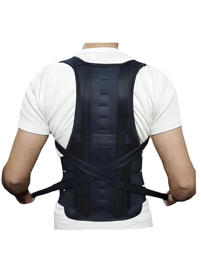 Vertical Full Back Support Belt & Posture Corrector – High-Quality Ergonomic Design with 12 Reinforcement Braces – Comprehensive Spine & Shoulder Support for Men, Women, and Kids. - Image 1