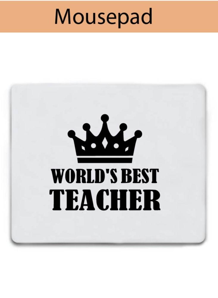 PRINTSHOP4ME - Teacher's Day Pack of 3 Combo Pack - Stainless Steel Bamboo Cap Flask Bottle 600ml, Cotton Bag and Mousepad - Teacher's Day Gift Set - Gift for World Teachers Day - Image 1