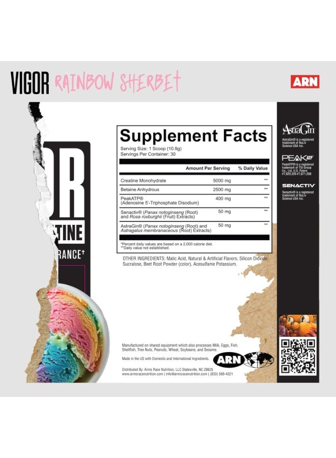 ARN Vigor Advance Creatine 30 Servings - Rainbow Sherbet 327g - Image 3