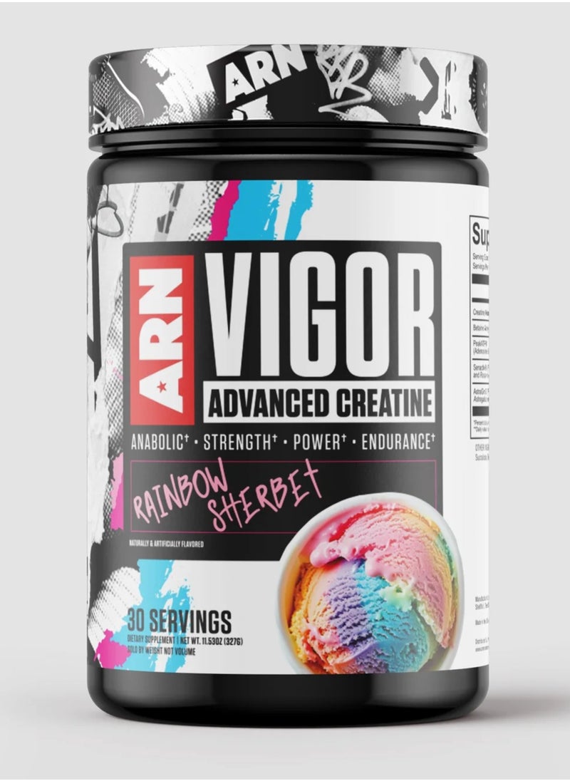 ARN - Vigor Advance Creatine 30 Servings - Rainbow Sherbet 327g - Image 1