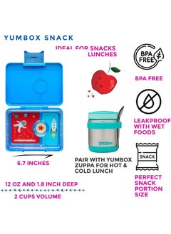 Yumbox Yumbox Surf Blue Snack Box with Rocket Tray - 3-Compartment Bento 6.7x5.1x1.8 | Kid-Friendly | Healthy Snacks | BPA-Free & Easy Clean  - Image 2