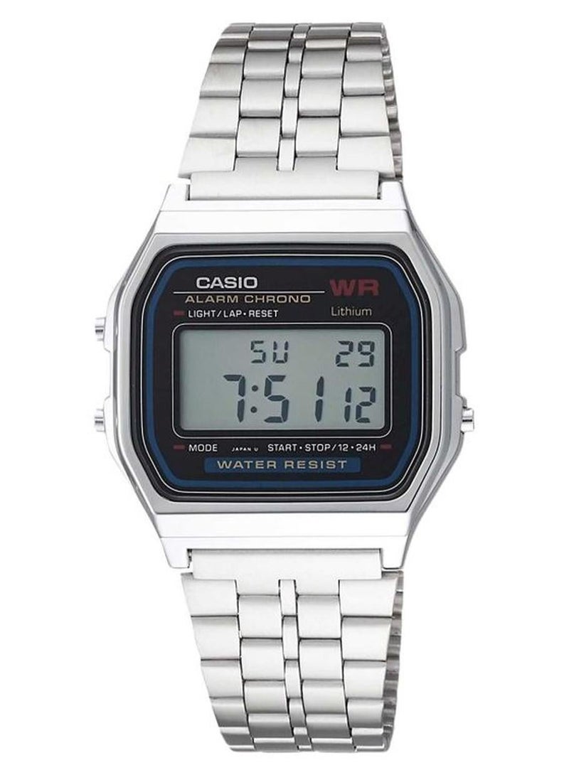CASIO Men Stainless Steel Digital Watch A159W-N1DF - 33 mm - Silver - Image 1