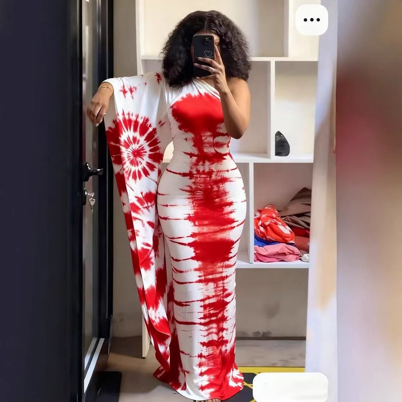 Women's Summer Tie-Dye Abstract Print Vacation Dress - Image 2