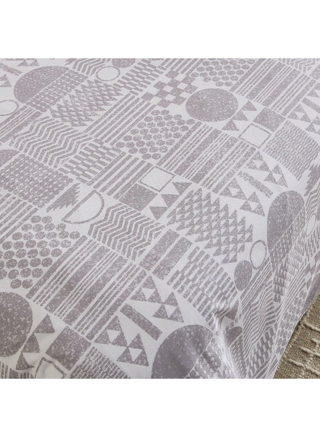 Home Box Geometric Grey Cotton Duvet Cover Set for Adults - Image 4