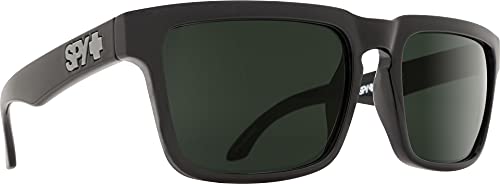 Spy Optic Helm Black-Happy Gray Green Square Sunglasses, 57 mm - Image 1