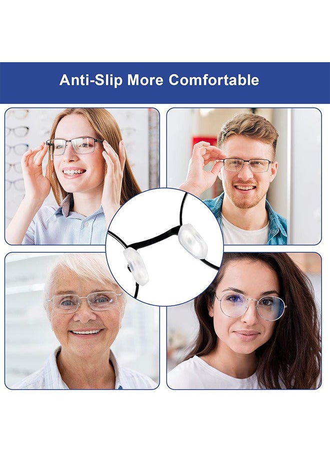 10 Pairs Eyeglass Nose Pads, Anti Slip Slip-On Silicone Nose Pads, Eyewear Protective Covers (White)