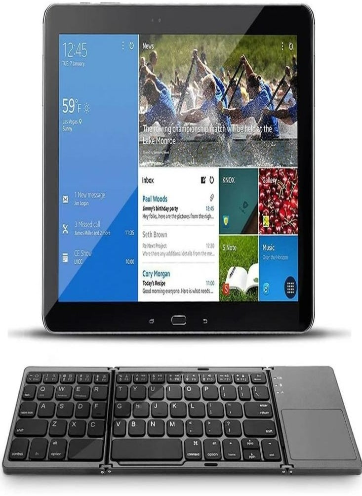 Oasisgalore - Oasisgalore Foldable Wireless Keyboard Mini Bluetooth Keyboard with Touchpad for Phone Laptop PC - Image 1