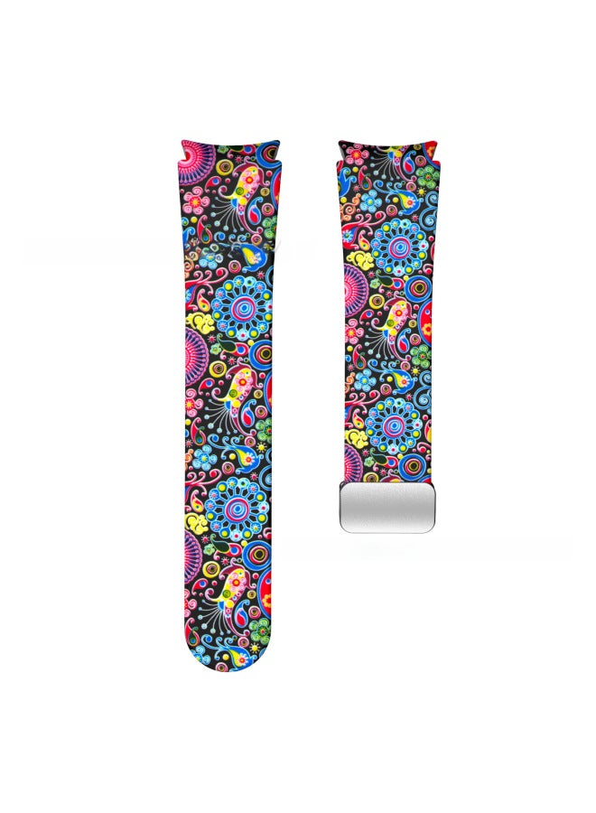 Neutral Suitable For Samsung Watch5 Pro Printed Silicone Strap Watch6/5/4 Magnetic Folding Buckle Smart Watch Strap - Image 1