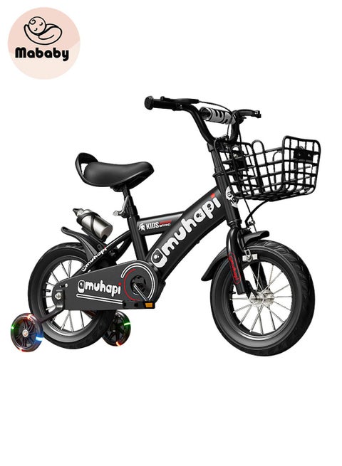 12-20 Inch Kids Bike High Carbon Steel Kids' Bike Children's Bicycle For 2-14 Years Old Girls And Boys With Flashing Training Wheels With Basket Adjustable Seat Water Bottle Can Be Placed at the Tail Sensitive Brakes Safe and Stable