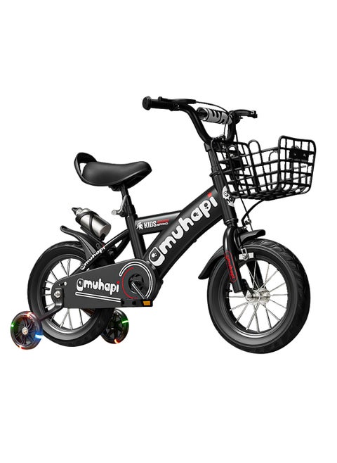 12-20 Inch Kids Bike High Carbon Steel Kids' Bike Children's Bicycle For 2-14 Years Old Girls And Boys With Flashing Training Wheels With Basket Adjustable Seat Water Bottle Can Be Placed at the Tail Sensitive Brakes Safe and Stable
