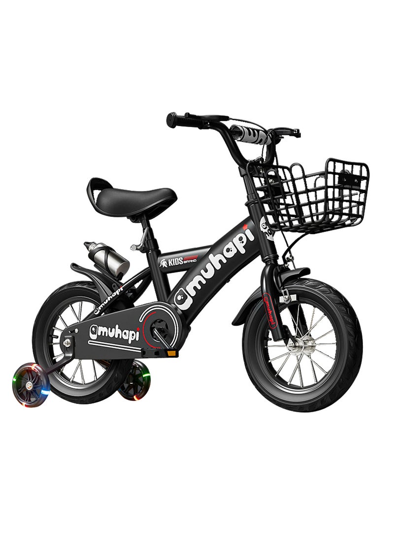 MaBaby 12-20 Inch Kids Bike High Carbon Steel Kids' Bike Children's Bicycle For 2-14 Years Old Girls And Boys With Flashing Training Wheels With Basket Adjustable Seat Water Bottle Can Be Placed at the Tail Sensitive Brakes Safe and Stable  - Image 1