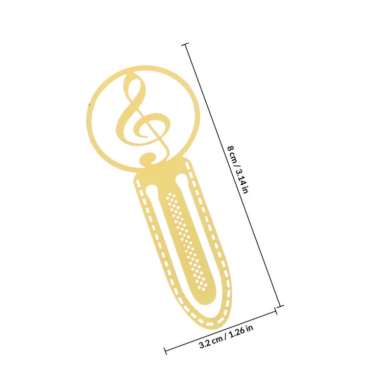 Hollow Treble Clef Design Metal Musical Note Bookmark for Music Teachers School Supplies - Image 3