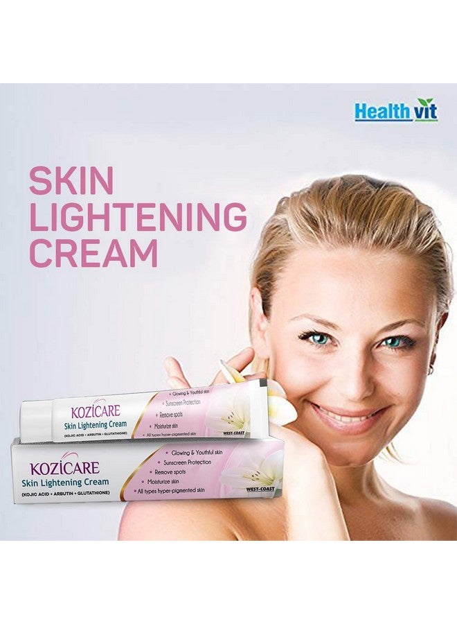 HealthVit طقم كوزيكير لتفتيح البشرة | 3 صابون + 1 عبوة كريم | لتفتيح وإشراق البشرة | يحتوي على فوائد حمض الكوجيك، أربوتين، جلو glutathione - Image 3