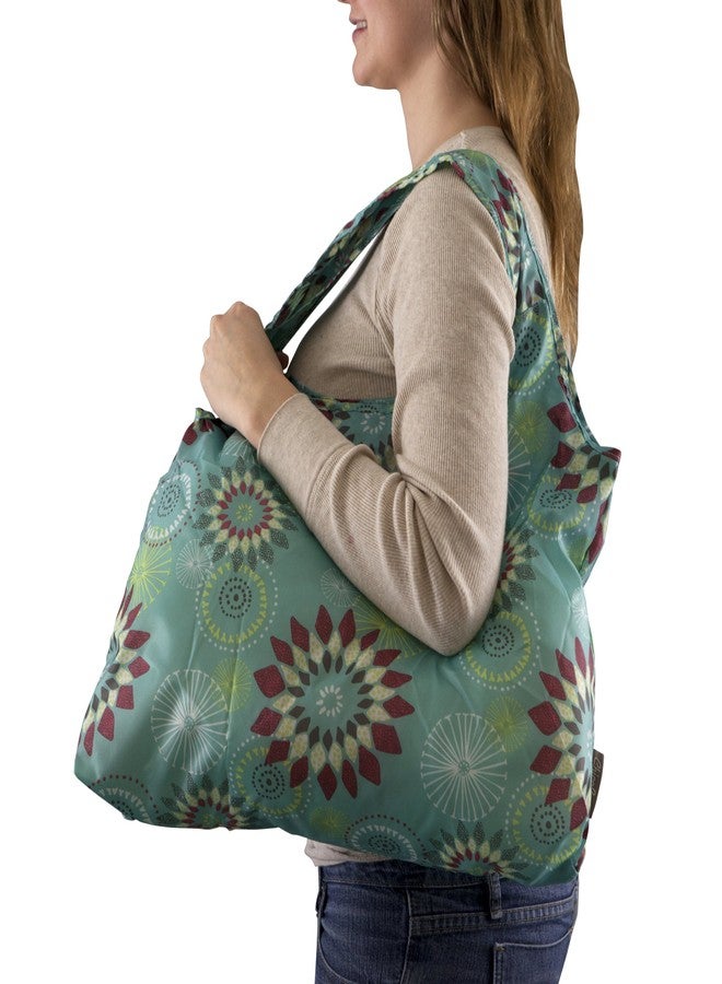 ChicoBag Vita Solstice Collection Reusable Shopping/Tote Grocery Bag, Aqua Dandelion - Image 2