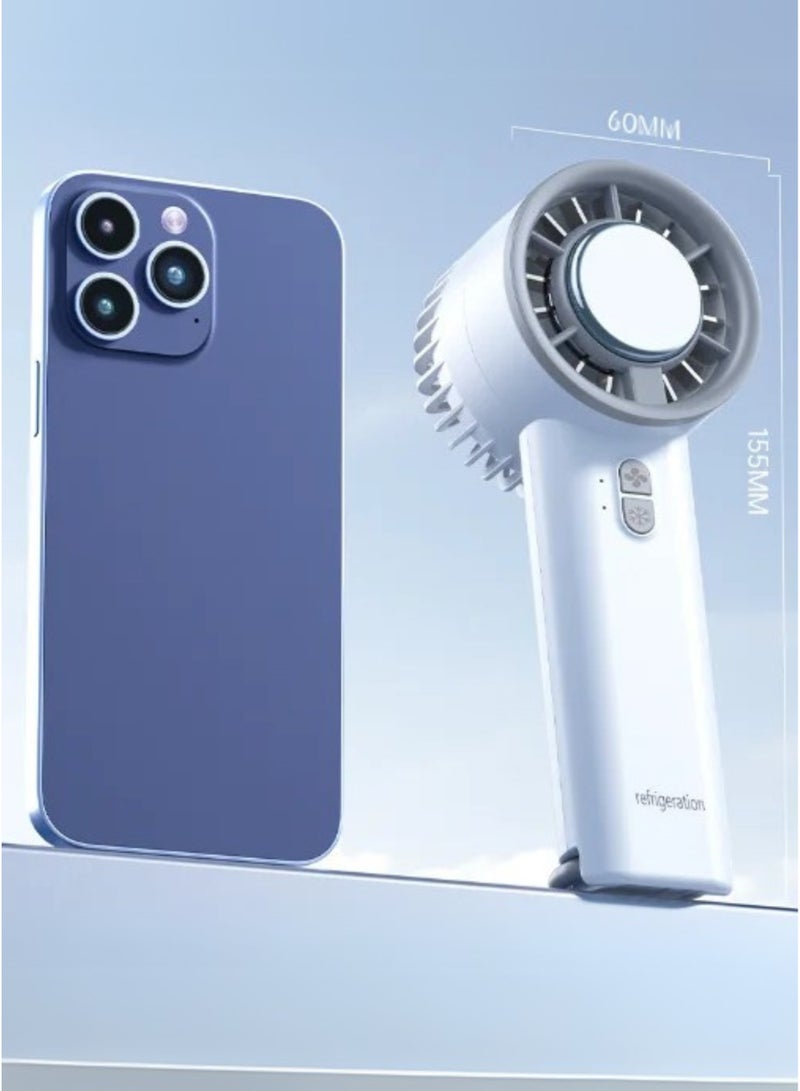 MIKUSO Handheld Iced Semiconductor Refrigeration Fan with Stand – USB Rechargeable, 5 Speed Settings, Portable Desktop & Outdoor Cooling Fan with Long Battery Life - Image 4