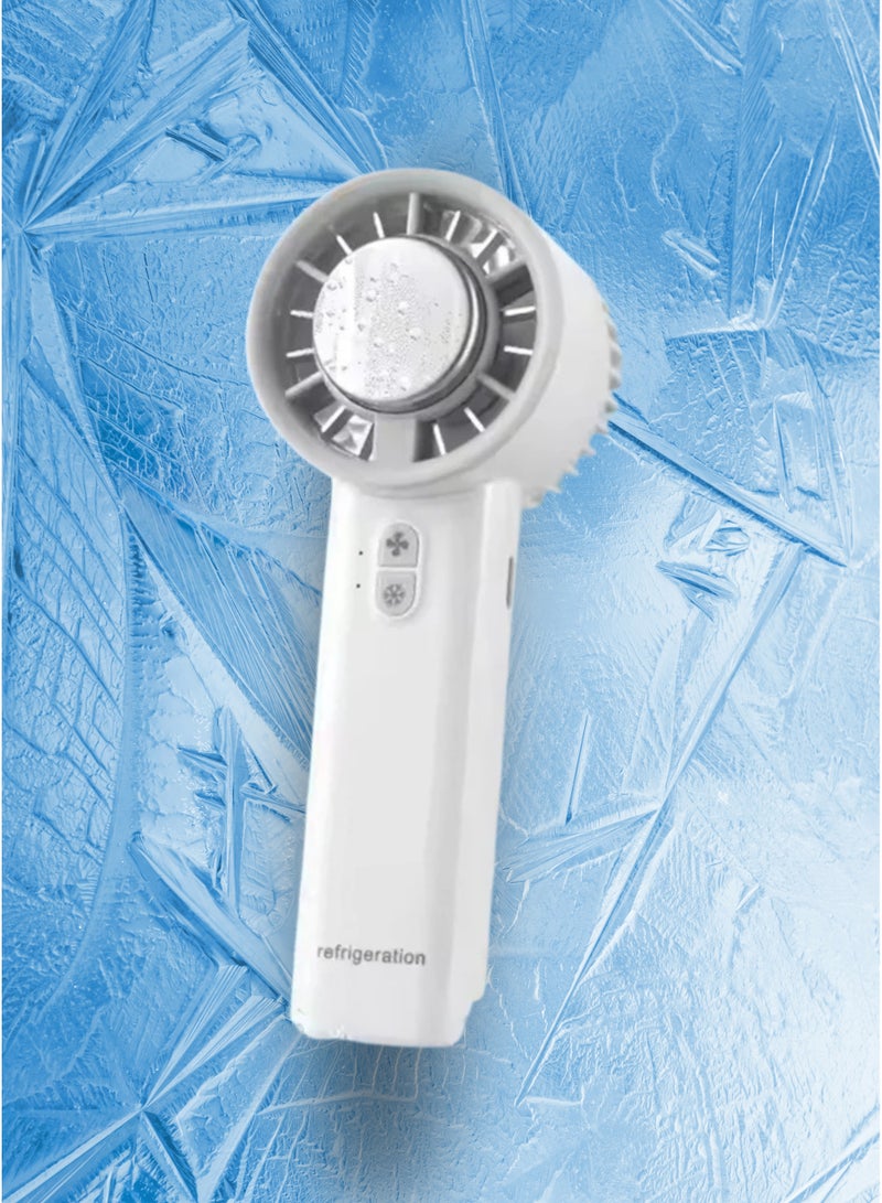 MIKUSO Handheld Iced Semiconductor Refrigeration Fan with Stand – USB Rechargeable, 5 Speed Settings, Portable Desktop & Outdoor Cooling Fan with Long Battery Life - Image 1