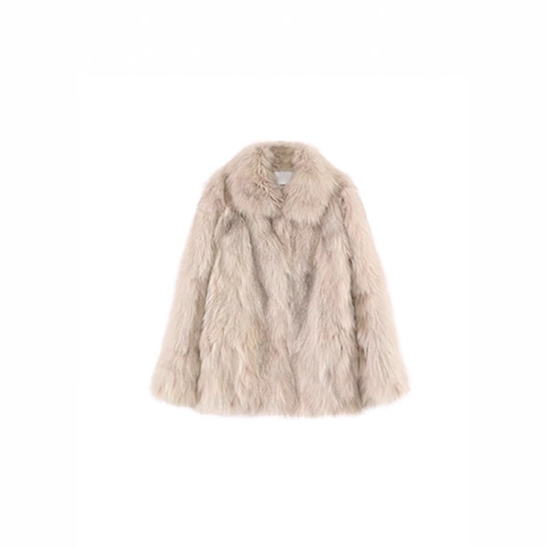 Women's Faux Fox Fur Coat, Winter Eco-Friendly Mid-Length Jacket - Image 5