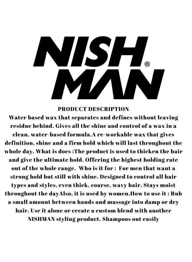 nishman Hair Styling Series (02 Sport AQUA WAX, 150ml) - Image 5