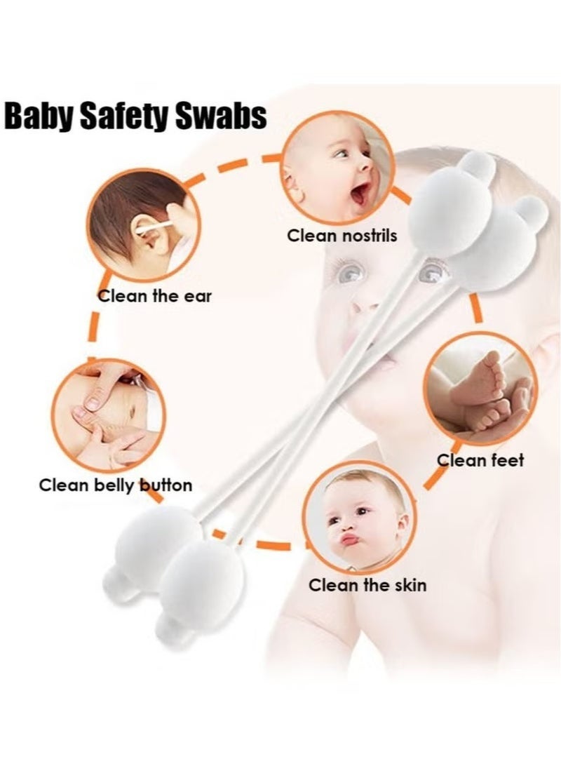 Angola Panda 220 sticks Baby Cotton Swabs, Organic Fragrance and Chlorine-Free Kids Safety Swabs, 100% Biodegradable Gentle Baby Qtips, Hypoallergenic Children Cotton Buds - Image 2