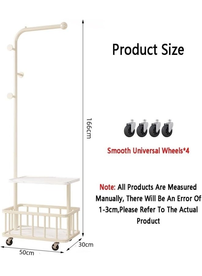 شو وو حامل معاطف زاوية متحرك، حامل معاطف زاوية المدخل، رفوف ملابس مستقلة مع مساحة تخزين، مناسب لغرفة المعيشة أو المنزل أو غرفة النوم - Image 3