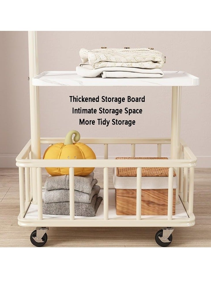 شو وو حامل معاطف زاوية متحرك، حامل معاطف زاوية المدخل، رفوف ملابس مستقلة مع مساحة تخزين، مناسب لغرفة المعيشة أو المنزل أو غرفة النوم - Image 2