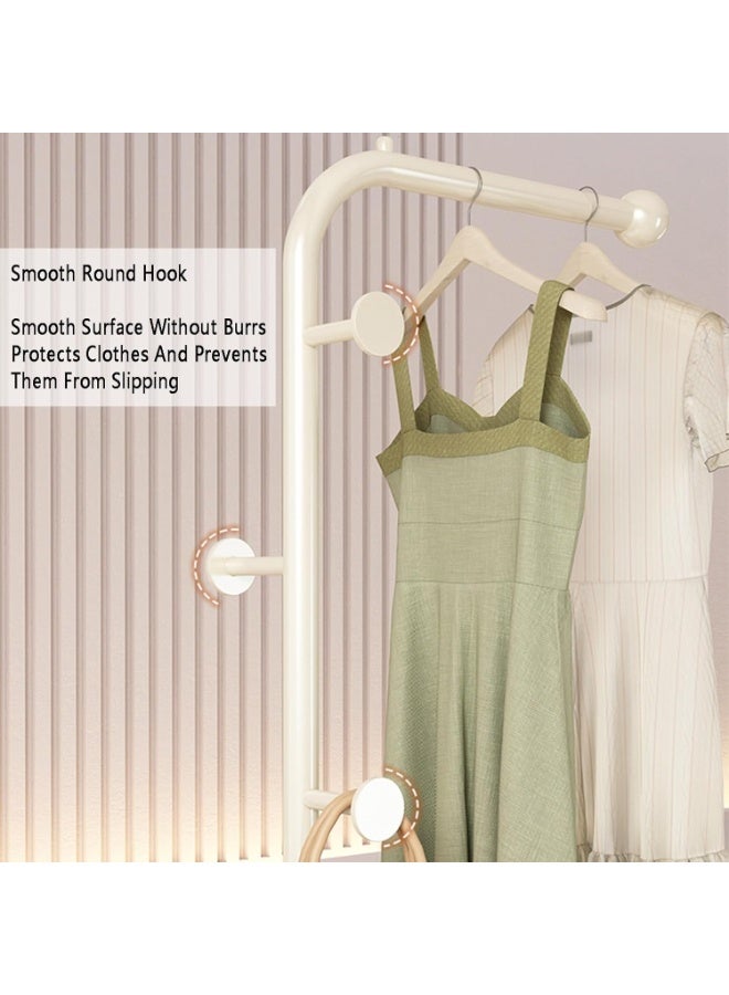 شو وو حامل معاطف زاوية متحرك، حامل معاطف زاوية المدخل، رفوف ملابس مستقلة مع مساحة تخزين، مناسب لغرفة المعيشة أو المنزل أو غرفة النوم - Image 5