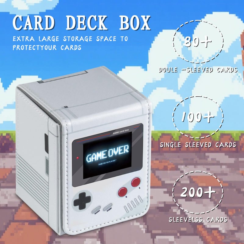 sabermaster Card Deck Box Fits for YGO MTG,100+ Card Storage Box Trading Games PU Leather Storage Premium Deck Case (Game White) - Image 4