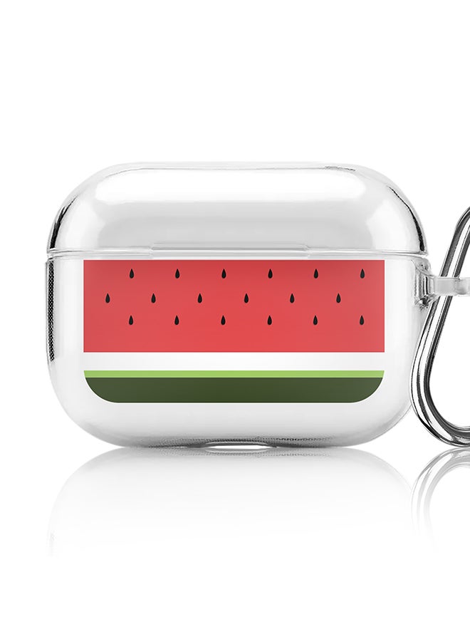 Stylizedd - Classic Clear printed Case for Apple AirPods Pro 2nd Generation Thin Transparent Cover [Designed for Apple AirPods Pro 2nd Generation] - Minimal Watermelon - Image 1