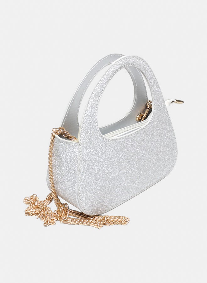 Glitter Women Hand Bag - Silver - Image 2