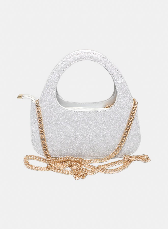 Glitter Women Hand Bag - Silver - Image 3