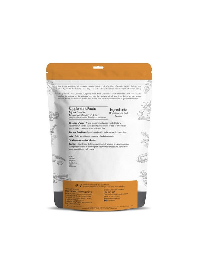 Just Jaivik 100% Organic Ashoka Bark Powder (Saraca Indica) 1/2 LB, 08 oz, 227g USDA Certified Organic- Biodegradable Resealable Zip Lock Pouch - Image 2