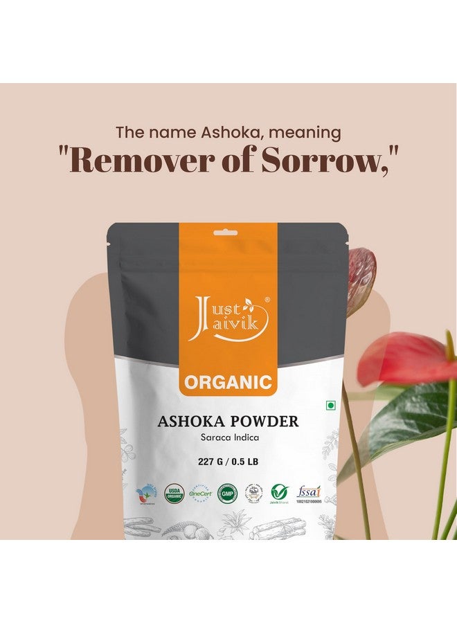 Just Jaivik 100% Organic Ashoka Bark Powder (Saraca Indica) 1/2 LB, 08 oz, 227g USDA Certified Organic- Biodegradable Resealable Zip Lock Pouch - Image 4
