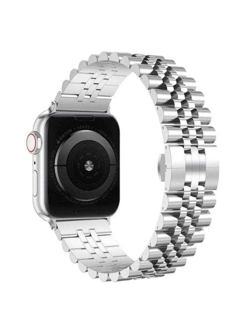 Stainless Steel Solid Strap Metal Bracelet for Apple Watch 45/44mm - Image 2