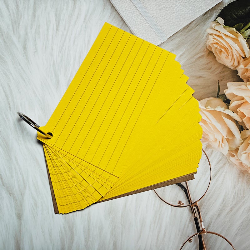 Generic Index Ringed Mini Notepad with Lined Pages golden yellow 