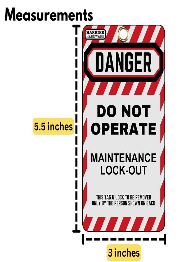 Harrier Hardware 40-Pack Vinyl with Brass Grommet, 3 x 5.5-inch, OSHA Compliant Lock Out Tags, Lockout Tagout - Image 4