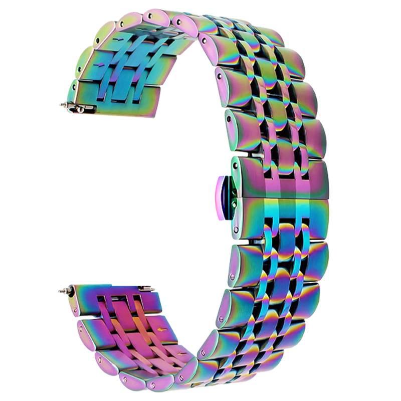 سوار ساعة ذكية سوار معدني من الستانلس ستيل متوافق مع Samsung Galaxy Watch 4 بملاءمة قابلة للتعديل وحزام بديل للاستخدام اليومي باللون Gold قابل للتعديل - NADI - Image 3