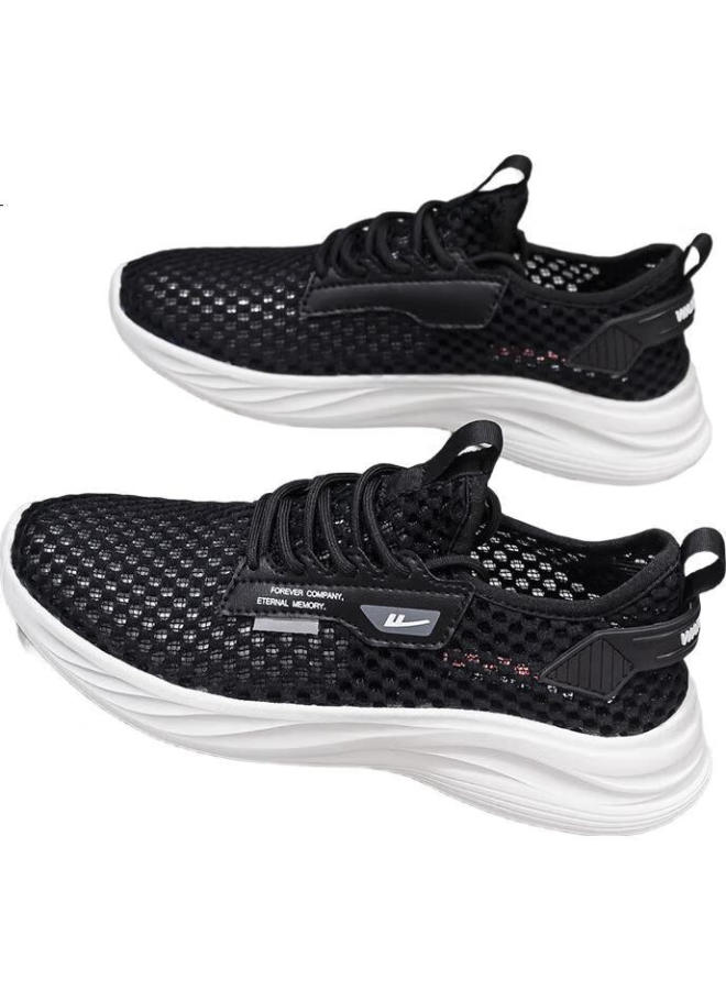 Pull Back Warrior Men'S Mesh Running Shoes Summer New Breathable Lightweight Running Shoes Black Size 37 - Image 1