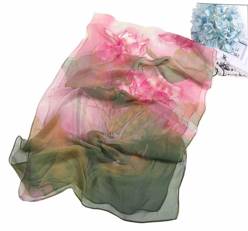 Acotavie Scarfs for Women Lightweight Fashion Scarves Print Floral Pattern Scarf Shawl Wraps (W01) - Image 4