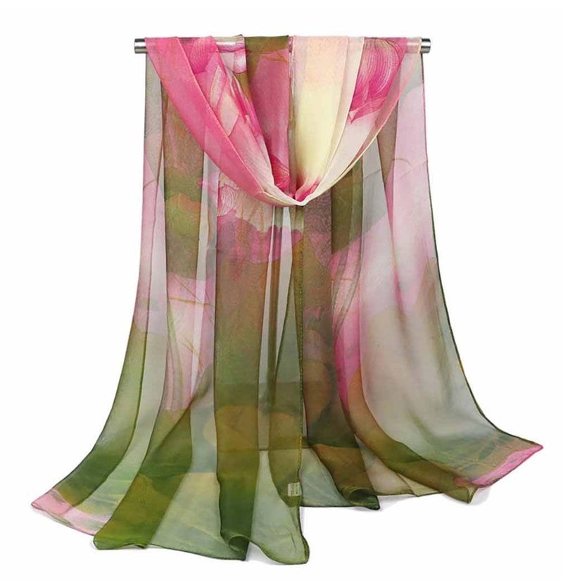 Acotavie Scarfs for Women Lightweight Fashion Scarves Print Floral Pattern Scarf Shawl Wraps (W01) - Image 3