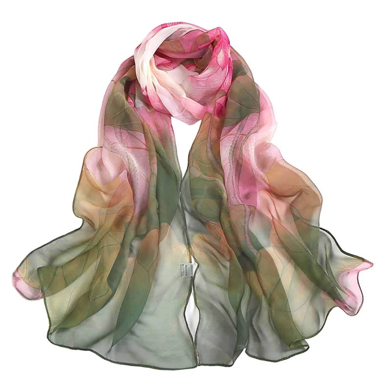Acotavie Scarfs for Women Lightweight Fashion Scarves Print Floral Pattern Scarf Shawl Wraps (W01) - Image 1