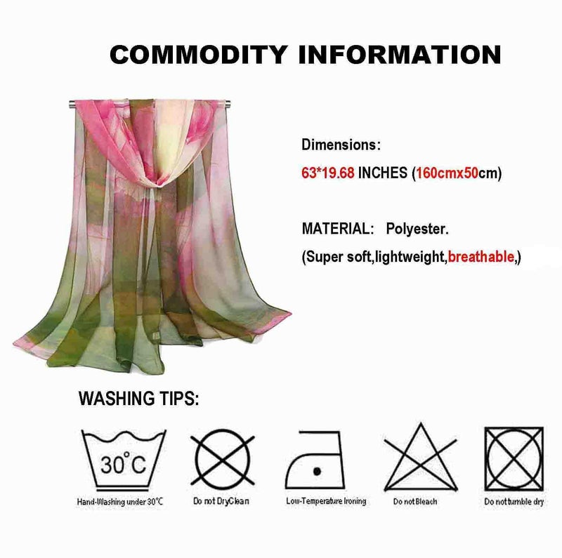 Acotavie Scarfs for Women Lightweight Fashion Scarves Print Floral Pattern Scarf Shawl Wraps (W01) - Image 2