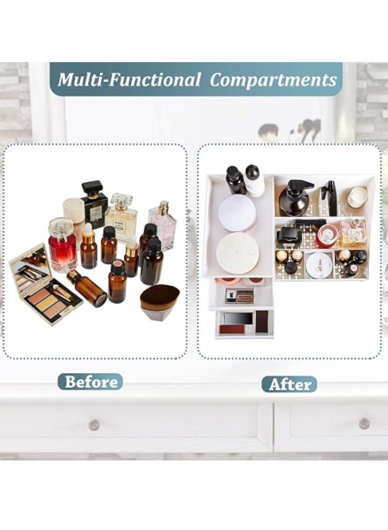 YelaJoy Makeup Organizer Jewelry Storage Box - Cosmetic Dresser Drawers Desktop Makeup Organizer Skin Care Jewelry Organizing Box, Suitable for Storage in Bathroom, Bedroom and Bedside Table (white) - Image 2