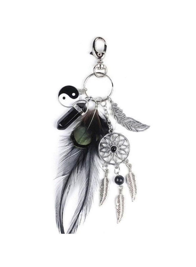 NIBEMINENT Boho Catcher Keychain With Opal Stones