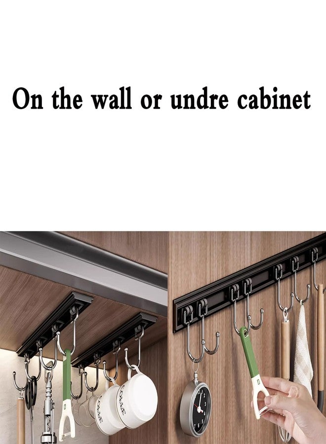 Cociat 2 pcs Utensil Racks with 8 Hooks 17 Inch Kitchen Utensil Holders Hanging Utensil Rack Multifunctional (17 inch (17 inch) - Image 2