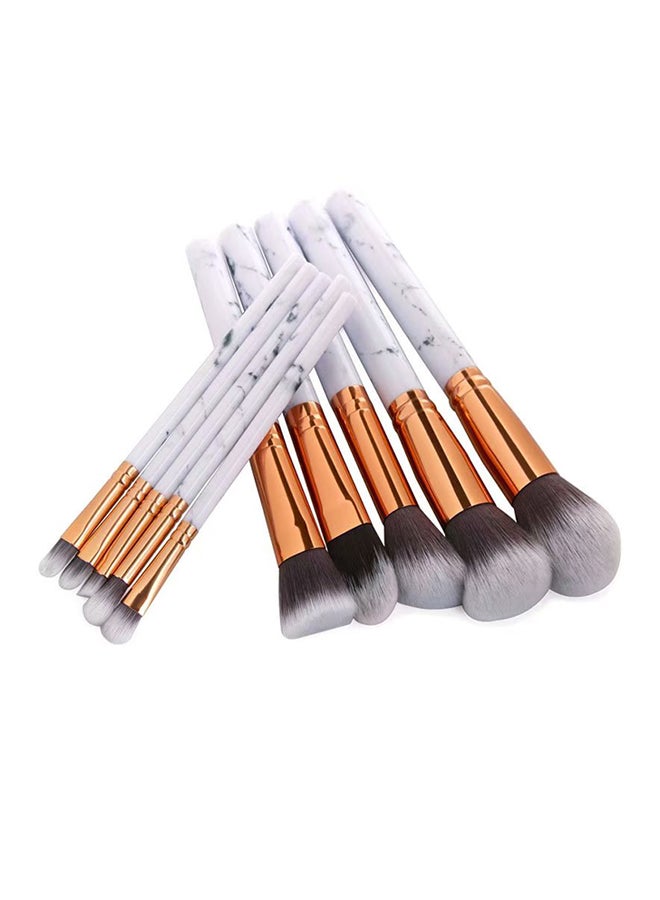 10- Piece Marble Pattern Make-Up Brush Set Grey - Image 2