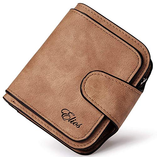 Elios Compact Soft PU Leather Ladies Small Pocket Wallet RFID Blocking | Credit Card Holder |Organizer |Purse |Wallet for Women and Girls with 6 Card Slots (Brown) - Image 1