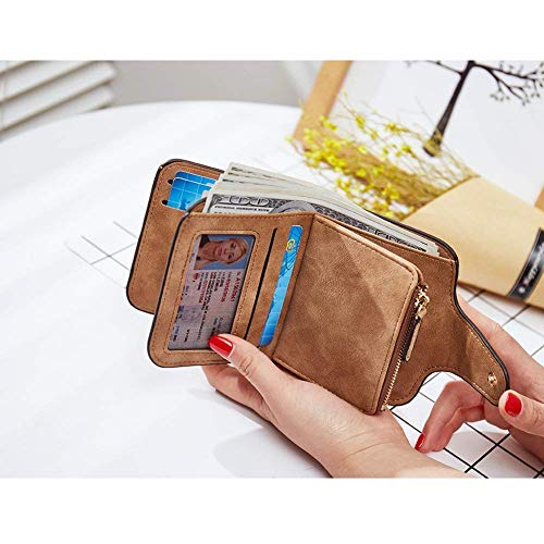 Elios Compact Soft PU Leather Ladies Small Pocket Wallet RFID Blocking | Credit Card Holder |Organizer |Purse |Wallet for Women and Girls with 6 Card Slots (Brown) - Image 4