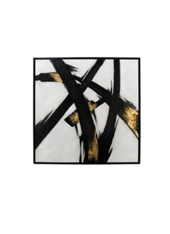 Palladir Hand Painted Abstract Canvas Gold 80X80Cm