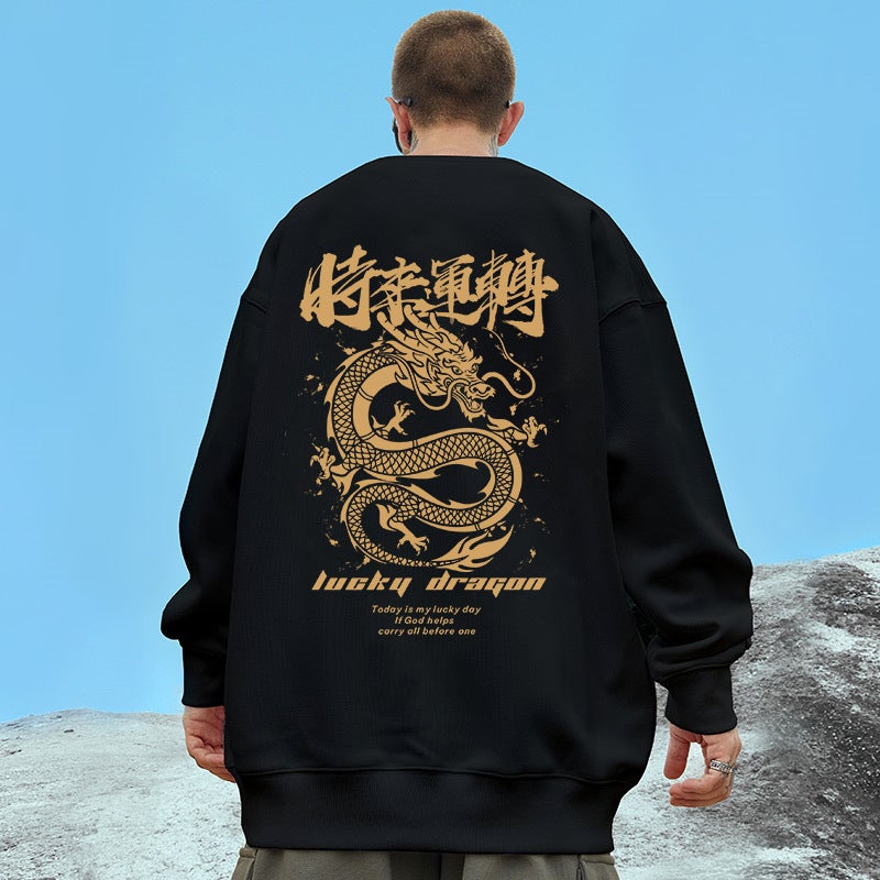 Crewneck Bear Printed Sweatshirt Men'S Fashion Brand Oversize High Street Retro Top - Image 3