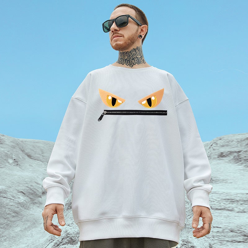 Crewneck Bear Printed Sweatshirt Men'S Fashion Brand Oversize High Street Retro Top - Image 4